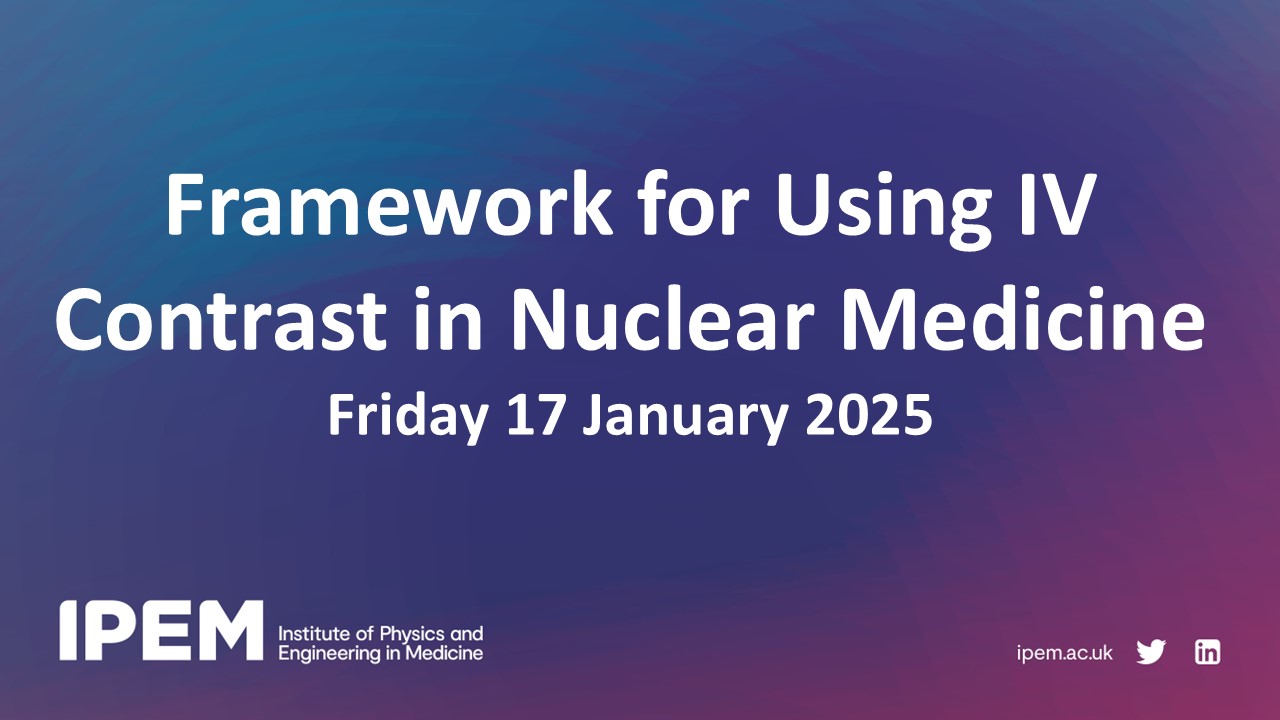 Framework for Using IV Contrast in Nuclear Medicine