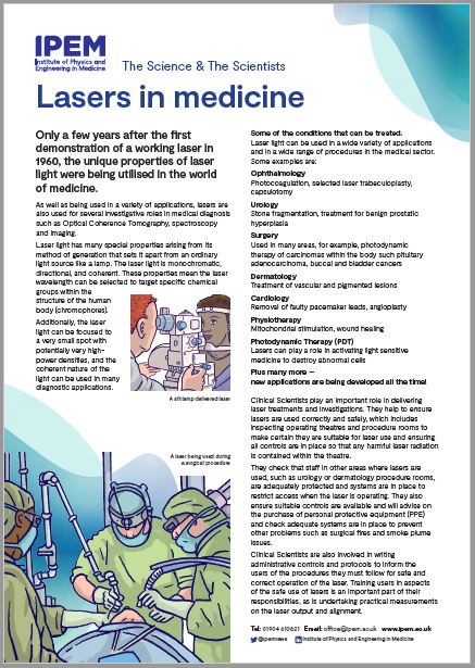 Lasers in medicine leaflet
