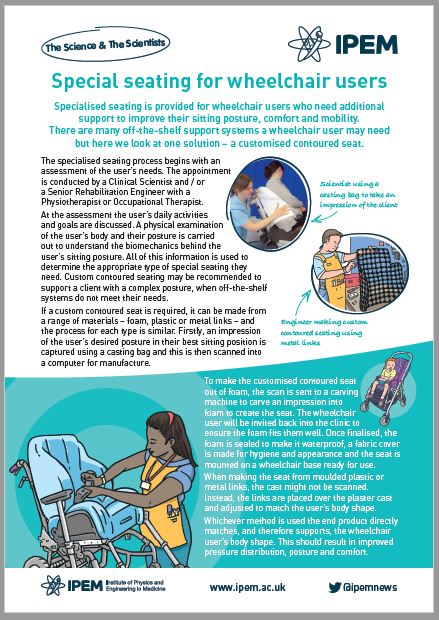 Special seating for wheelchair users poster